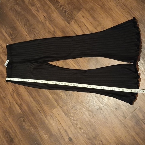 Arthur Black Gathered Pleated Ribbed Flare Leg Pants A6 - Picture 2 of 8